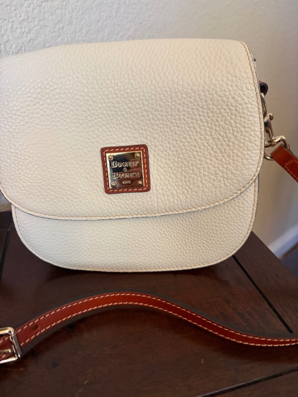 Dooney & Bourke Ivory Pebble Leather Crossbody Bag